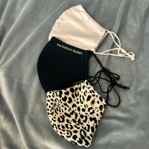 Victoria's Secret Pink, Black, and Leopard Face Masks
